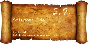 Solymosi Ida névjegykártya