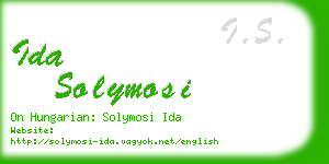 ida solymosi business card